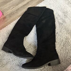 black thigh high boots